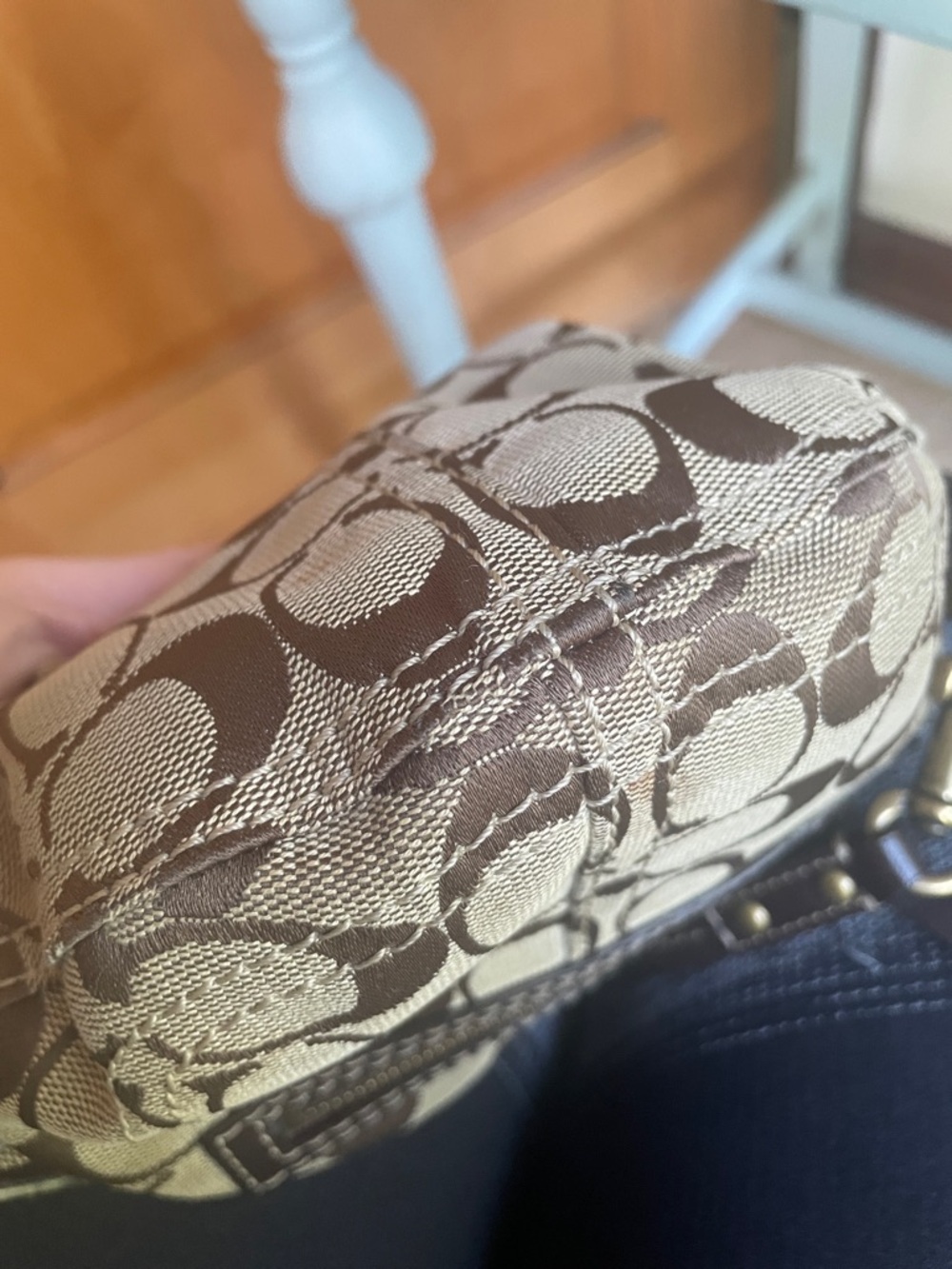 Coach Brown Signature Canvas Crossbody with Dark Brown Trim As Is - Picture 15 of 15
